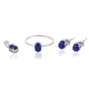 18K Gold Lapis Lazuli Combo Jewelry Set