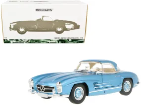 1958 Mercedes-Benz 300 SL Roadster (W198) Blue Metallic 1/18 Diecast Model Car by Minichamps