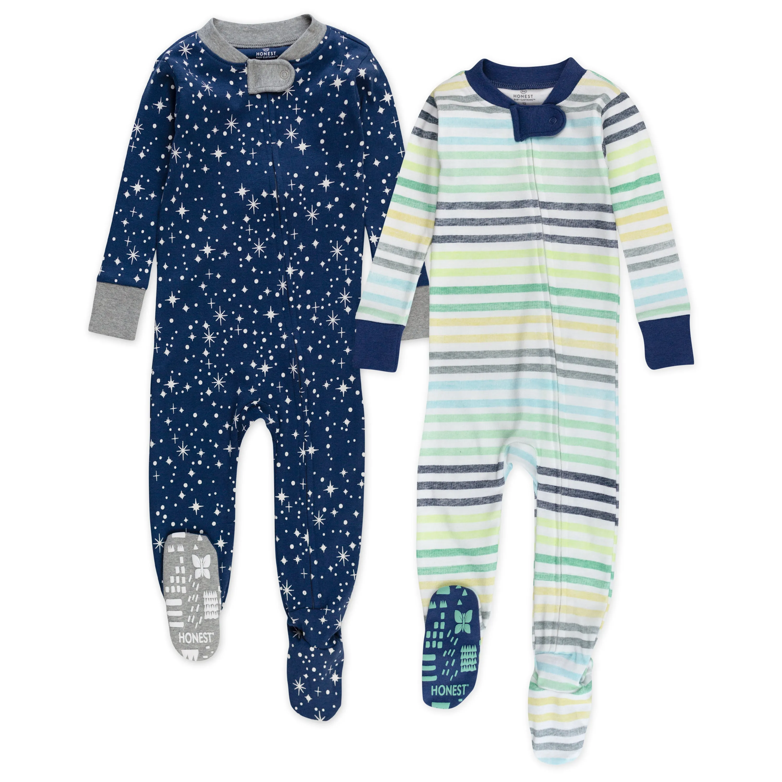 2-Pack Organic Cotton Snug-Fit Footed Pajamas