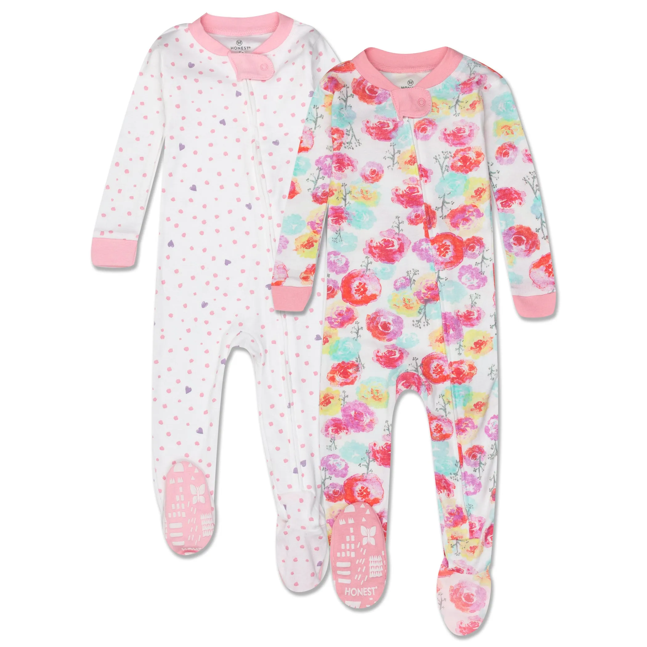 2-Pack Organic Cotton Snug-Fit Footed Pajamas