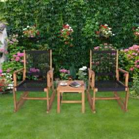 3 Pieces Acacia Wood Rocking Bistro Set