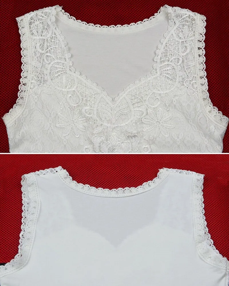 6XL Women's Summer Fashion Lace Sleeveless Crochet Blouse Shirt