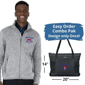 9493 |  Charles River Mens Heathered Fleece Nurse Jacket TOTE COMBO PAK