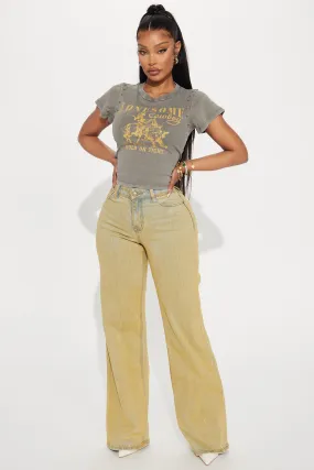 Affirmations Stretch Tinted Wide Leg Jeans - Vintage Wash