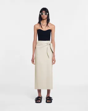 Amas - Okobor™ Alt-Leather Sarong Skirt - Creme