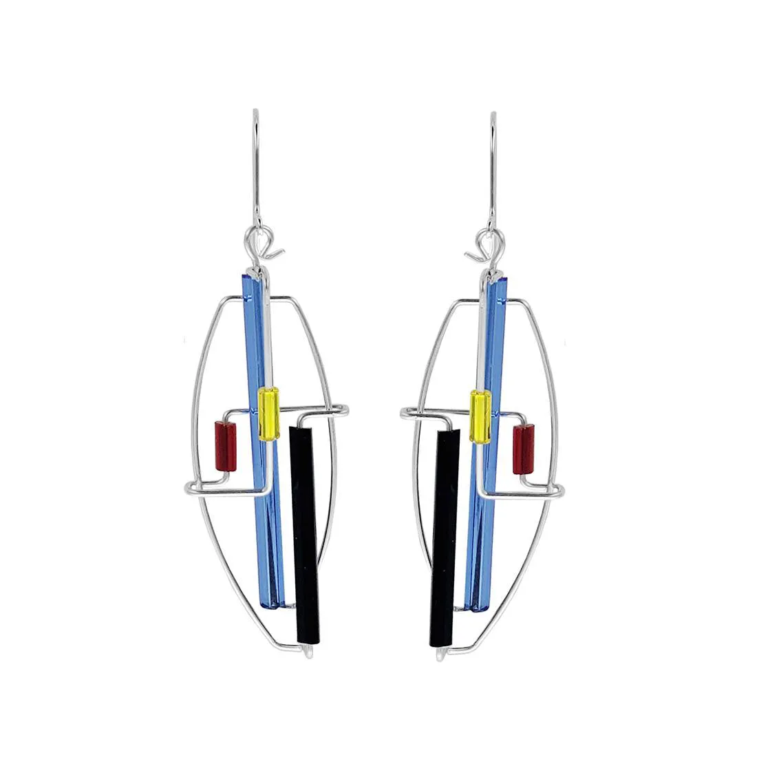 Barbie Levy Abstract Oval Earrings