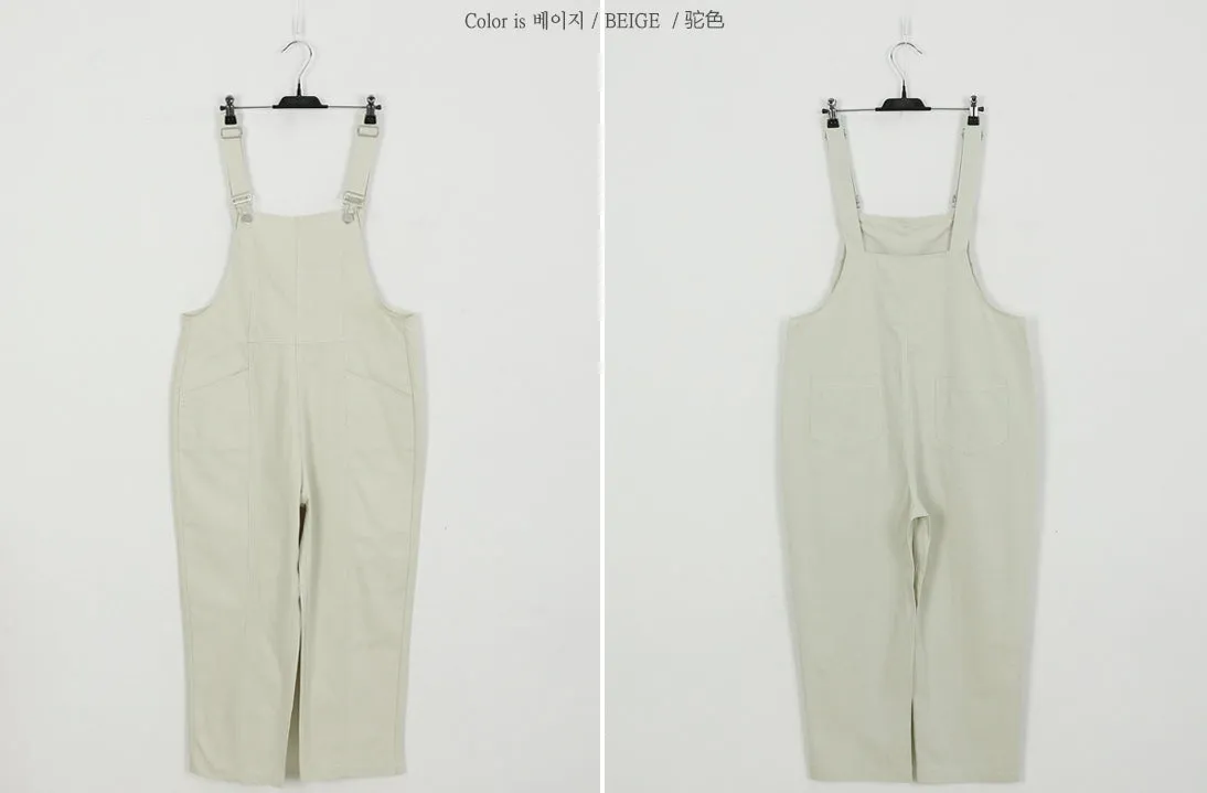 Beige Cotton Casual Jumpsuits Korean Womens Fashion