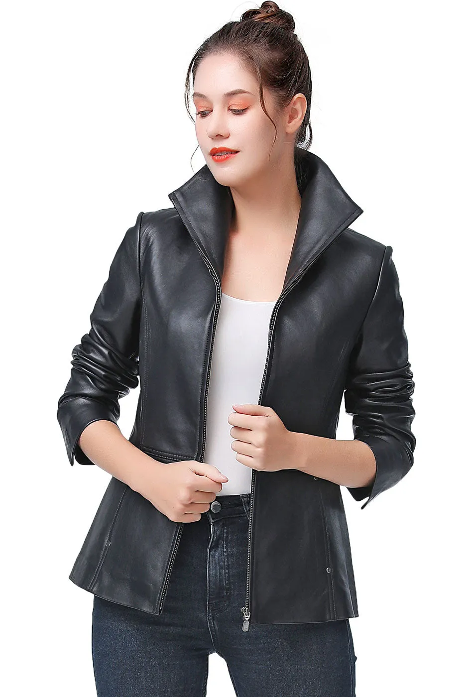 BGSD Women Lyla Lambskin Leather Jacket