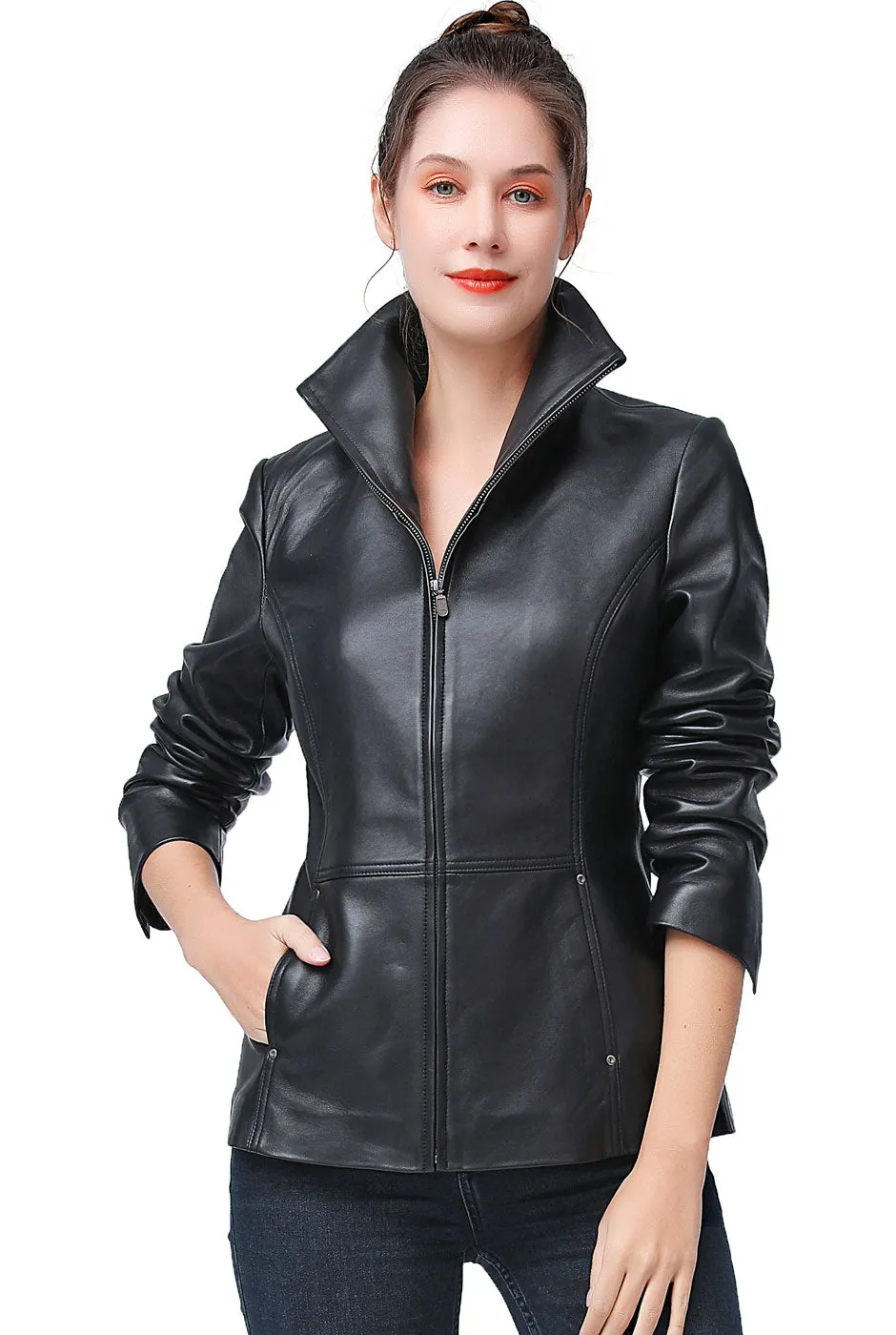 BGSD Women Lyla Lambskin Leather Jacket