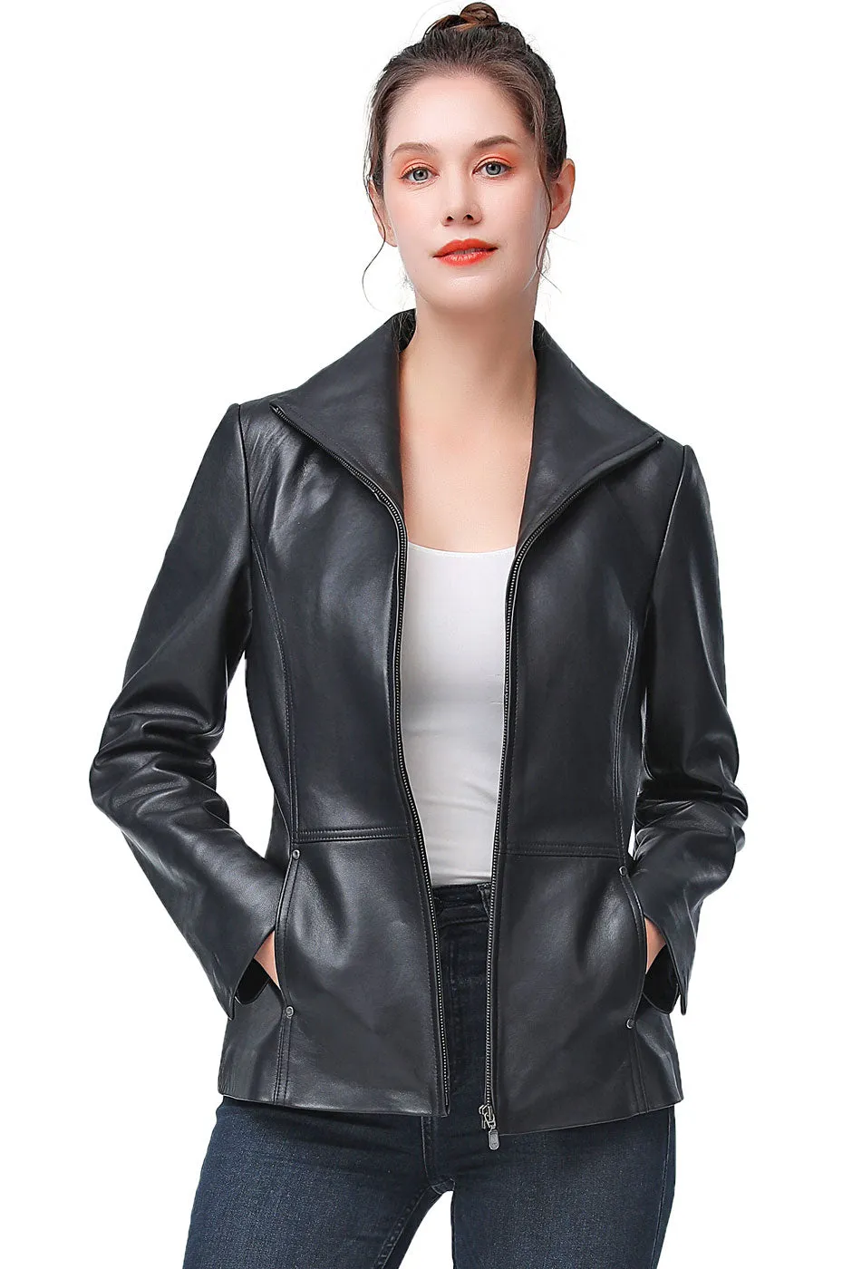 BGSD Women Lyla Lambskin Leather Jacket