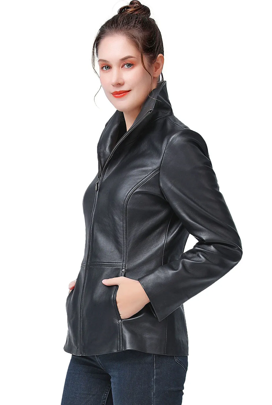 BGSD Women Lyla Lambskin Leather Jacket