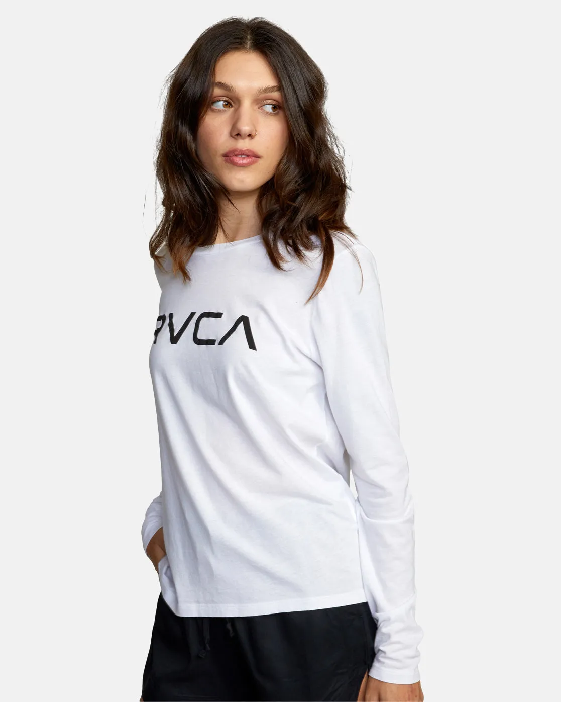 Big RVCA Long Sleeve Tee - White