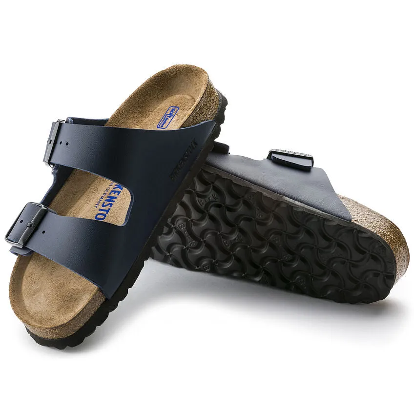 BIRKENSTOCK UNISEX Arizona Soft Footbed Birko-Flor (Blue - Narrow Fit)