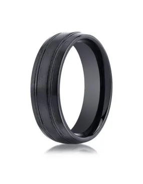 Black Ceramic 7mm Men's Wedding Band