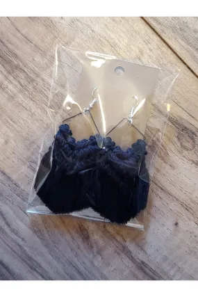 Black Macrame Earrings