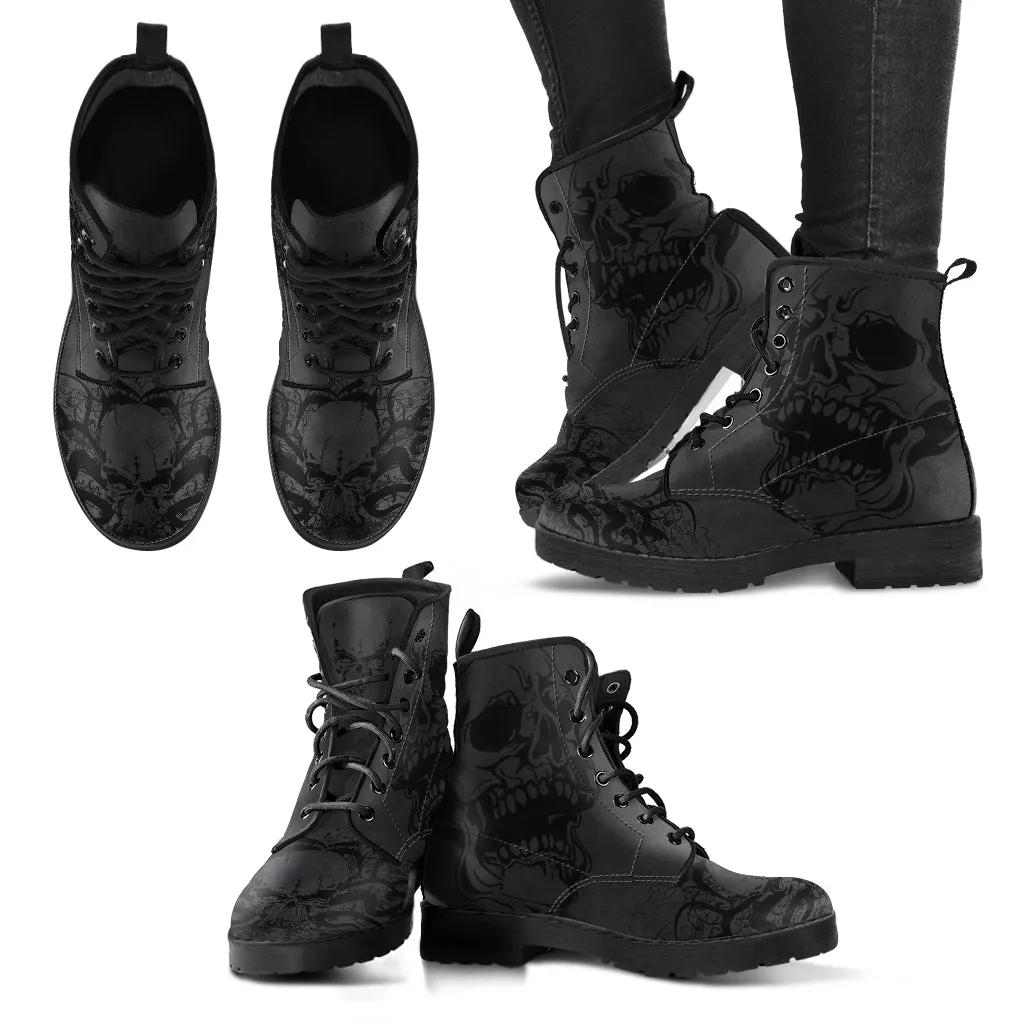 Black Skull - Vegan Boots