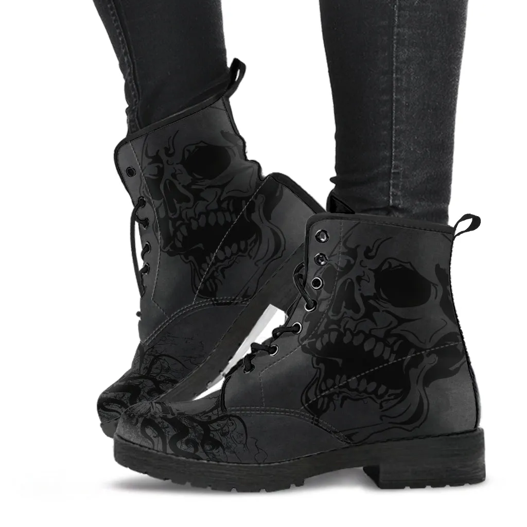 Black Skull - Vegan Boots