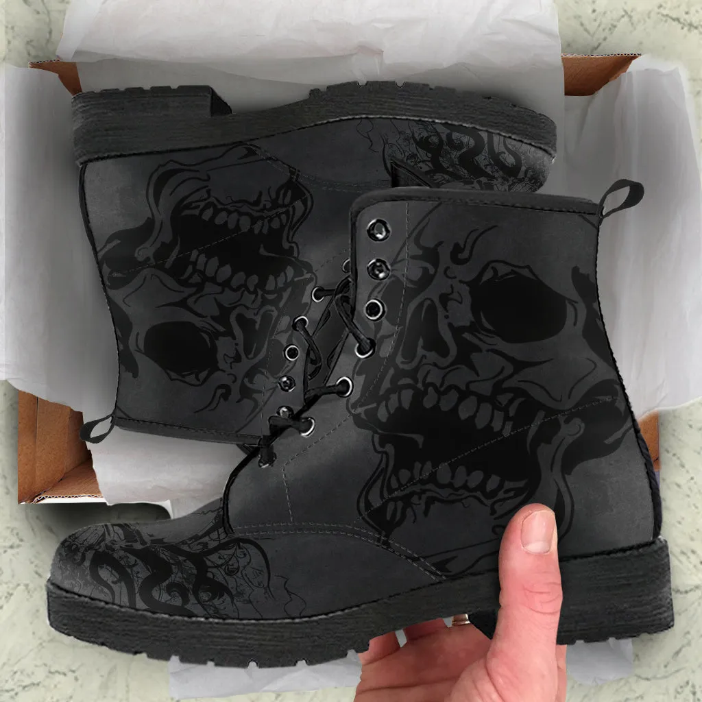 Black Skull - Vegan Boots