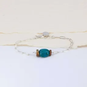 Blue Water - Chrysocolla Silver Stacking Bracelet