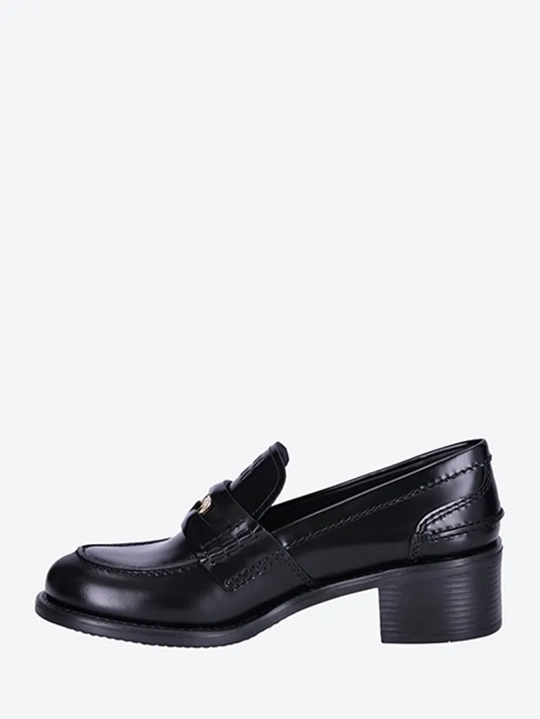 Brushed leather loafers