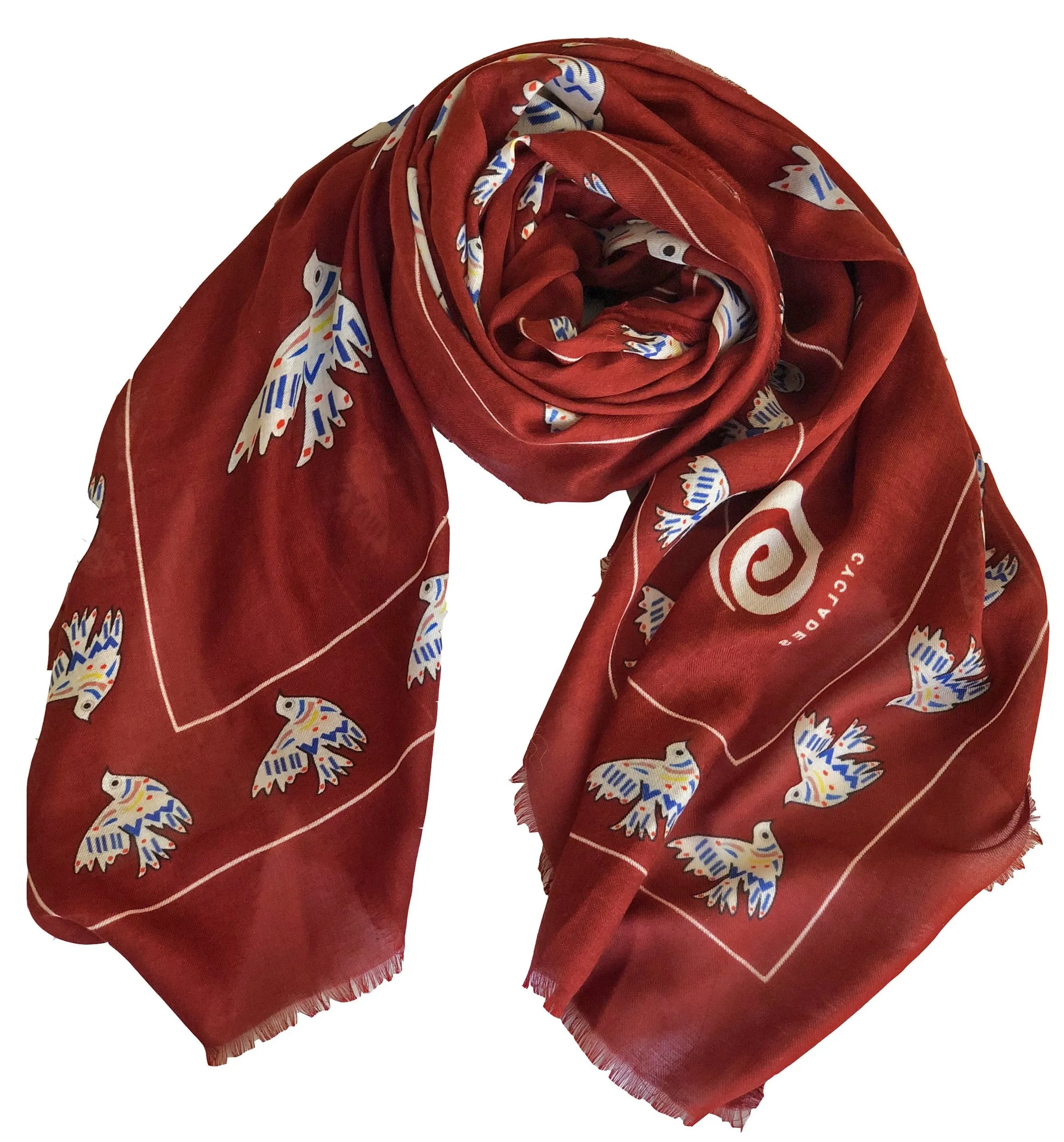 Cashmere Modal Scarf Friendship in Deep Red