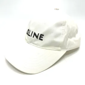 CELINE cap 2AUS9969P cotton white Embroidery baseball cap Women M Used Authentic