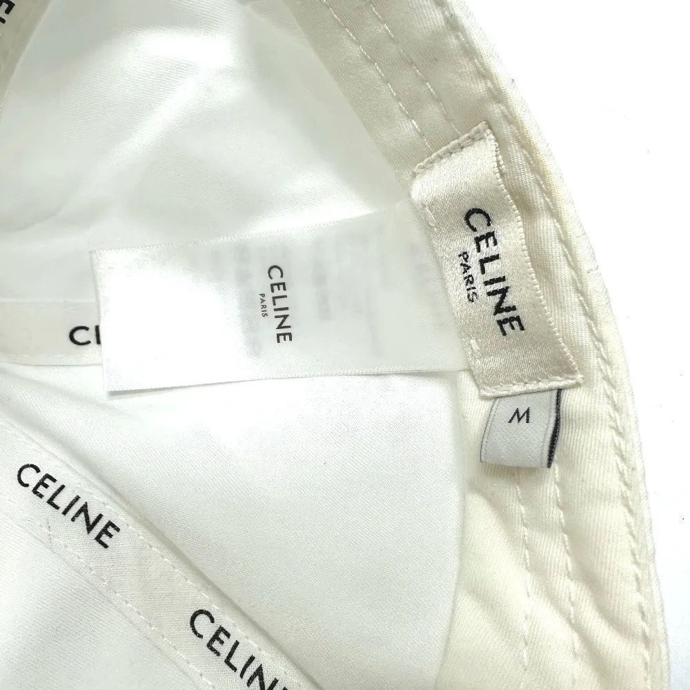 CELINE cap 2AUS9969P cotton white Embroidery baseball cap Women M Used Authentic