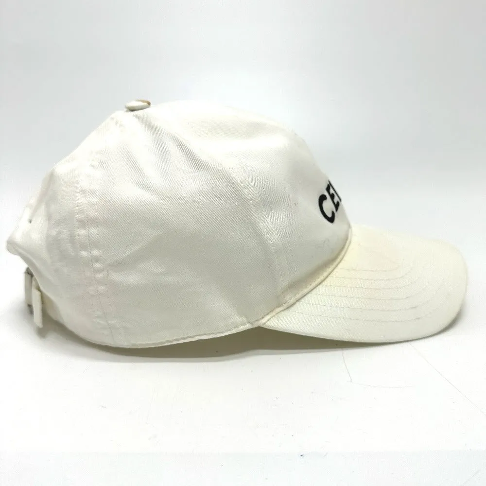 CELINE cap 2AUS9969P cotton white Embroidery baseball cap Women M Used Authentic