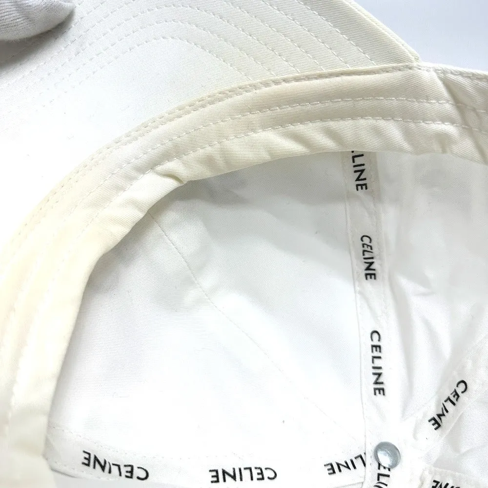 CELINE cap 2AUS9969P cotton white Embroidery baseball cap Women M Used Authentic