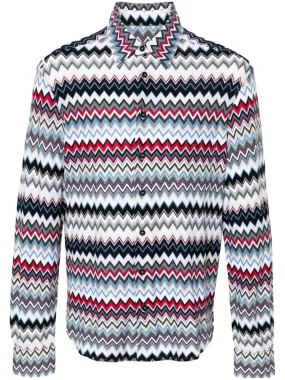 Chevron-Knit Cotton Shirt