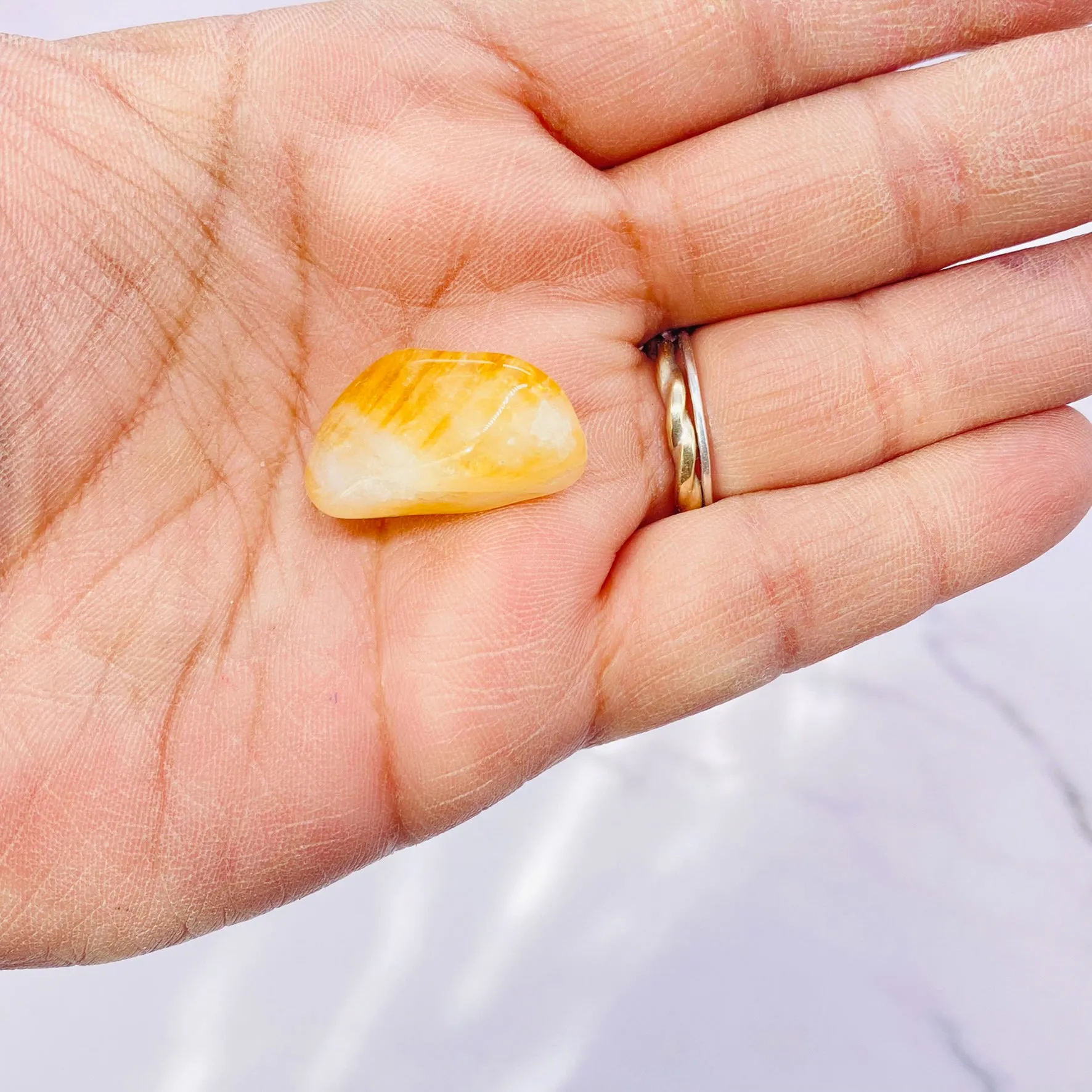 Citrine Crystal Tumblestone, Heated Citrine Gemstone, Stone for Prosperity, Crystal for Abundance and Wealth, Chakra Healing Stone, Reiki