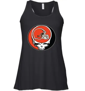 Cleveland Browns Grateful Dead Steal Your Face NFL Football Womens Racerback Tank Top