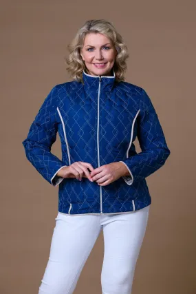 Contrast Piping Quilt Jacket