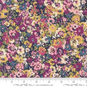 Cotton Fabric CHELSEA GARDEN Navy Muti 33744 11 by Moda Fabrics