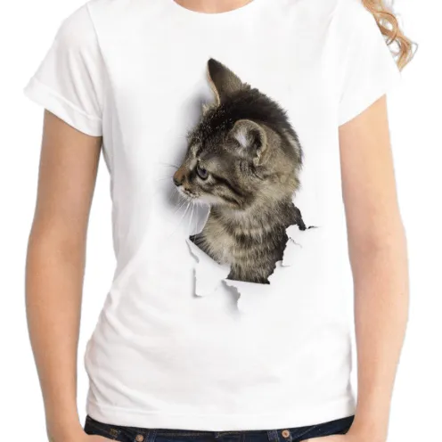 CUTE KITTY 3-D TEE