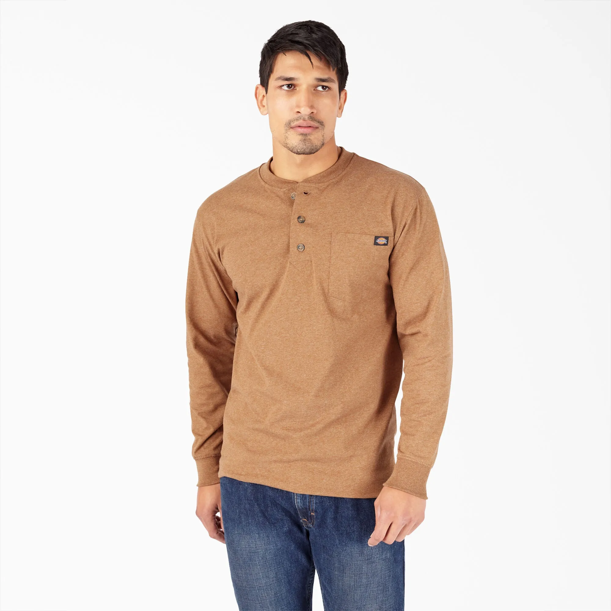 Dickies Heavyweight Heathered Long Sleeve Henley T-Shirt