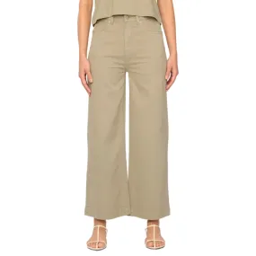 DL1961 Hepburn Wide Leg High Rise Twill Pant - Alpine Green