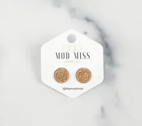 Druzy Stud Earring Tan