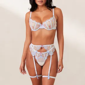 Ella Intimates Thong & Suspender Belt (Set) - White