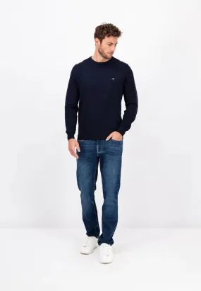 Fynch Hatton Structure knit sweater - Navy