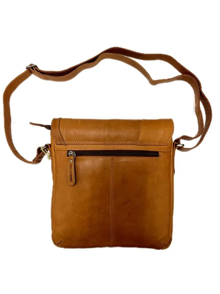 Genuine Leather Shoulder Bag Hill Burry - VB100149-3336- Crossbody Bag - Vintage Leather Brown