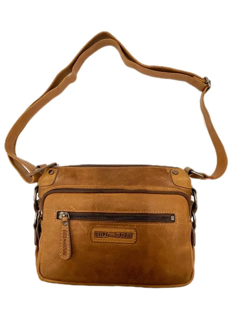 Genuine Leather Shoulder Bag Hill Burry - VB10021-4067- Crossbody Bag - Vintage Leather Brown