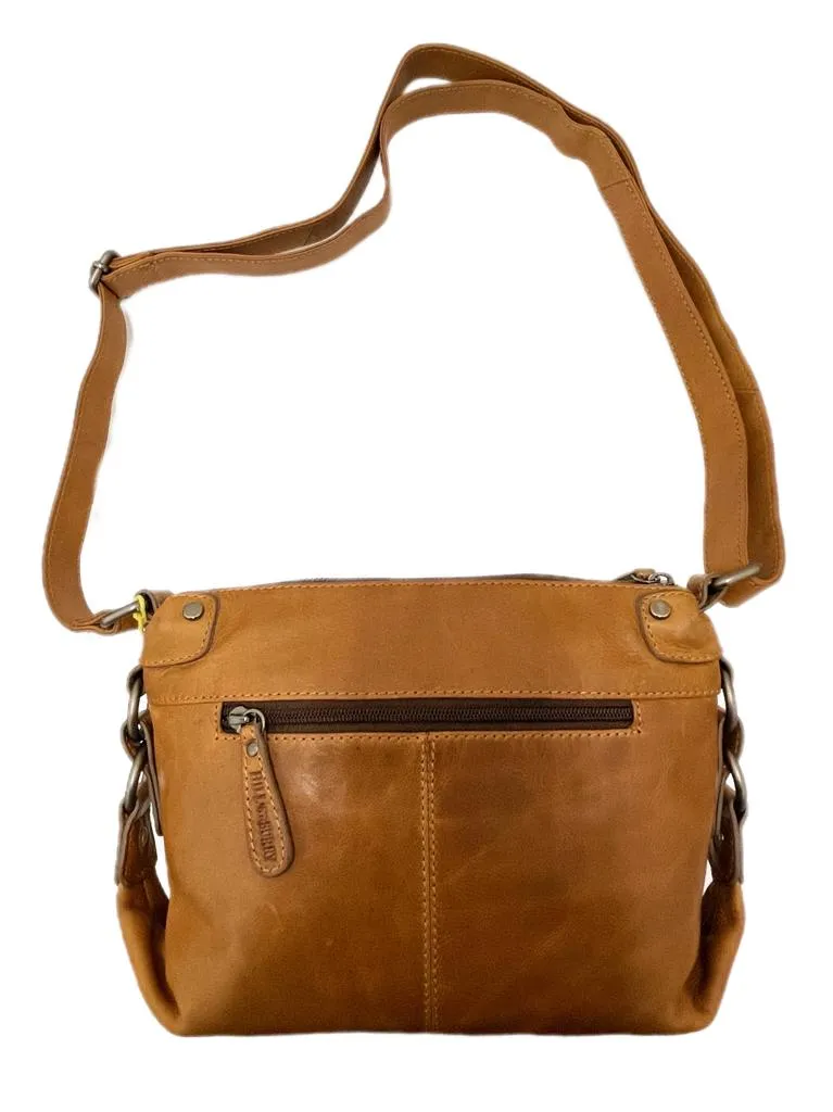 Genuine Leather Shoulder Bag Hill Burry - VB10021-4067- Crossbody Bag - Vintage Leather Brown