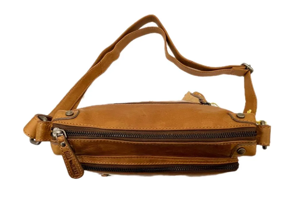 Genuine Leather Shoulder Bag Hill Burry - VB10021-4067- Crossbody Bag - Vintage Leather Brown