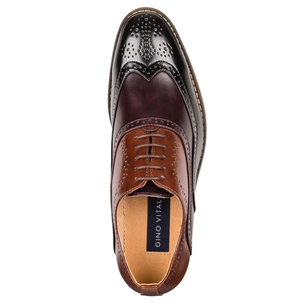 Gino Vitale Men's Three Tone Lace-up Dress Shoes