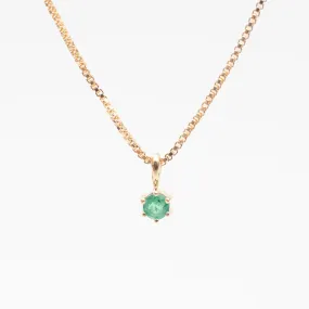 Gold Vermeil Round Claw Set Emerald Necklace