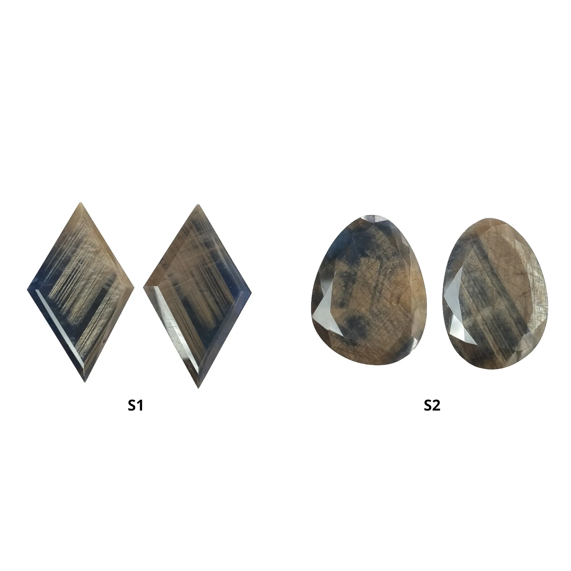 Golden Brown Chocolate Sapphire Gemstone Normal Cut : Natural Untreated Sheen Sapphire Marquise & Egg Shape