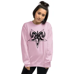 Goth Sweatshirt / Baphomet Sweater / Light blue - Light Pink - White - Indigo Blue