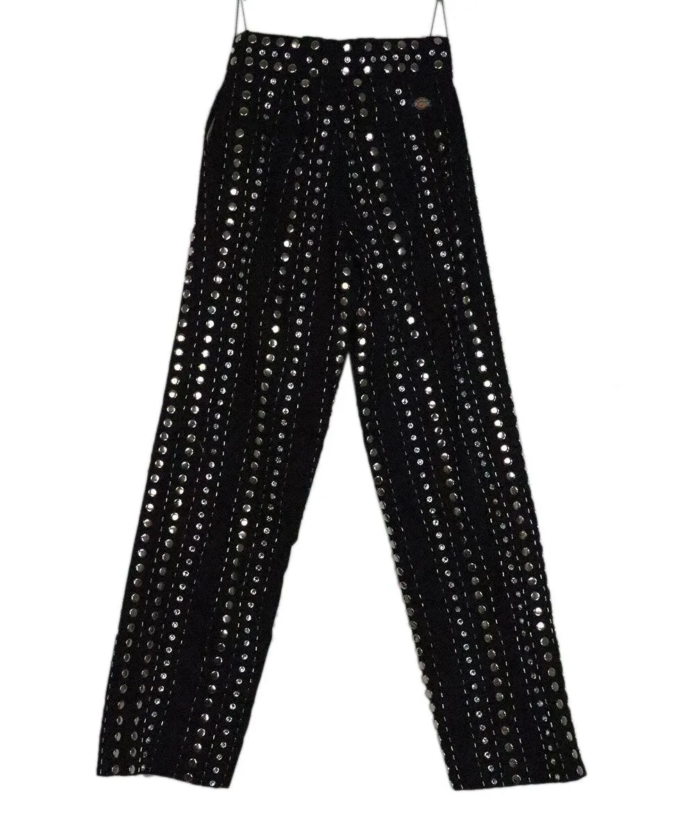 Gucci x Dickies Black Rhinestone Studded Pants sz 2