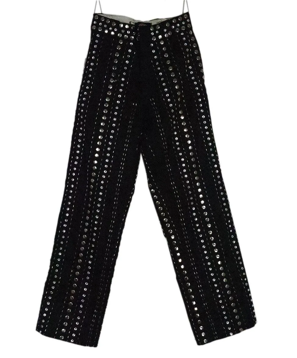 Gucci x Dickies Black Rhinestone Studded Pants sz 2